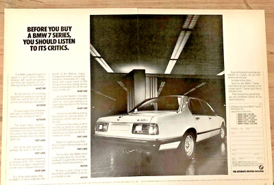 BMW E23 7 SERIES 1980s - FRAMEABLE COLLECTIBLE ORIGINAL CLASSIC CAR ADVERT