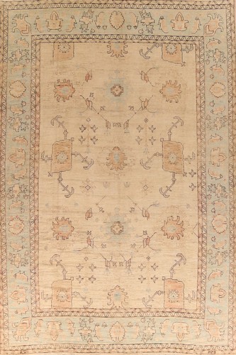 Vegetable Dye Turkish Authentic Oushak Large Rug 13x17 ft Hand-Knotted Wool