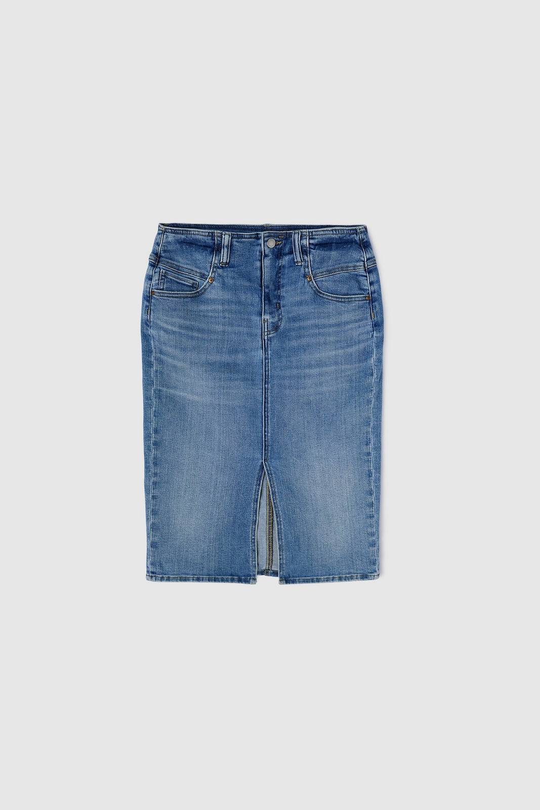 Image of Gas Jeans 90 s Mom Skirt - Gonna Midi In Denim Jeans - Taglia XS Abbigliamento