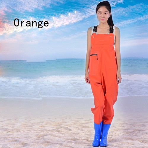 Women's PVC Chest Wader With Boots Pocket Outdoor Fishing Waterproof Rain Proof - Picture 15 of 16