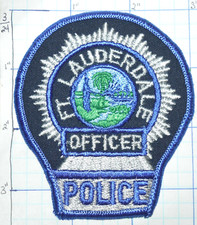 FLORIDA, FORT LAUDERDALE POLICE OFFICER BLUE 3.5" VINTAGE PATCH