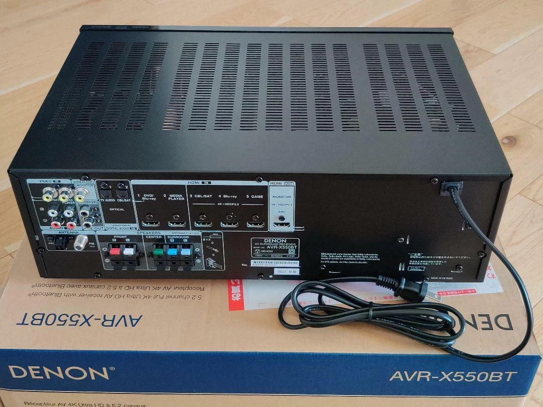 Denon AVR-X550BT AV Surround Receiver Black 5.2 ch Dolby TrueHD Bluetooth AC100V