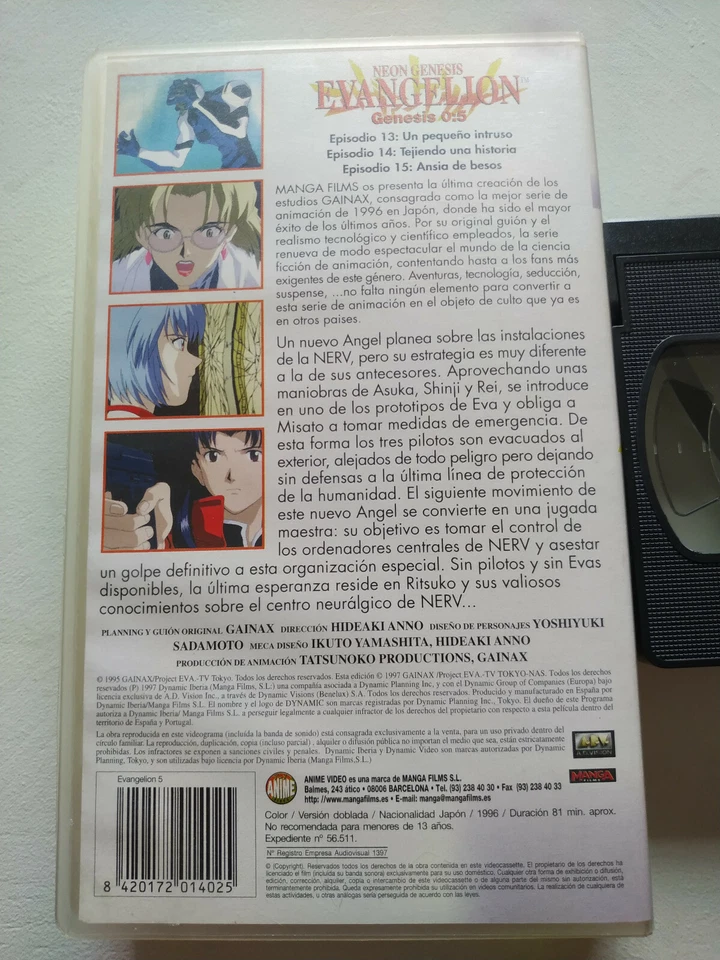 Evangelion Neon Genesis 0:5 Anime 1996 Episodes 13-15 VHS Tape Spanish - Image 3 of 4