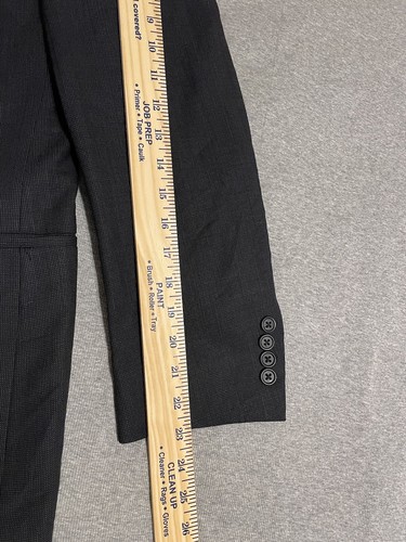 Men' 42R Hart Schaffner Marx Gray Black 100% Wool 2Btn Blazer Sport Coat Jacket - Picture 12 of 14