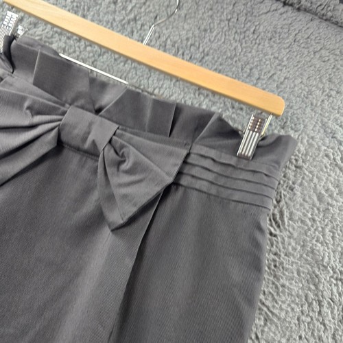 Tokito Womens Mini Pencil Skirt Size 14 Grey Bow Pleated Detail - Picture 3 of 14