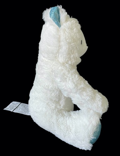 Peluche Silver One Blanco Azul Cordero Oveja Alpaca Sentado 13" Peluche Juguete - Imagen 4 de 5