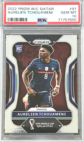 2022 Panini Prizm Aurelien Tchouameni #97 (LOW POP: 21) PSA 10 GEM MINT (ROOKIE)