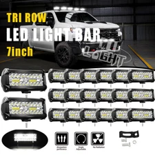 1/2/4/6/8/10/20PC 7inch LED Work Light Bar Offroad Fog Driving Truck SUV UTV 4WD