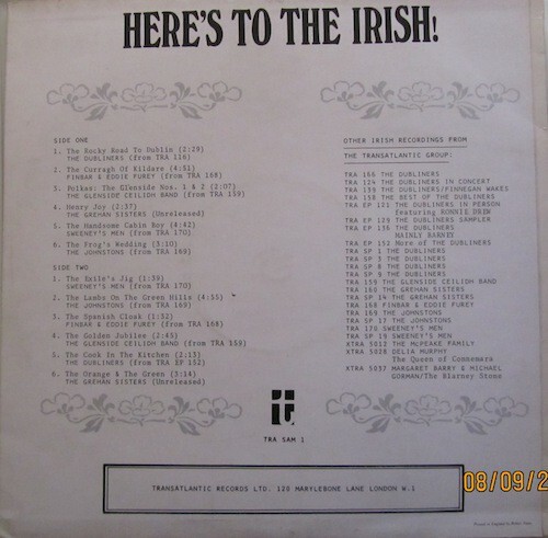 Various - Here's To The Irish (LP, Comp) - Bild 2 von 4