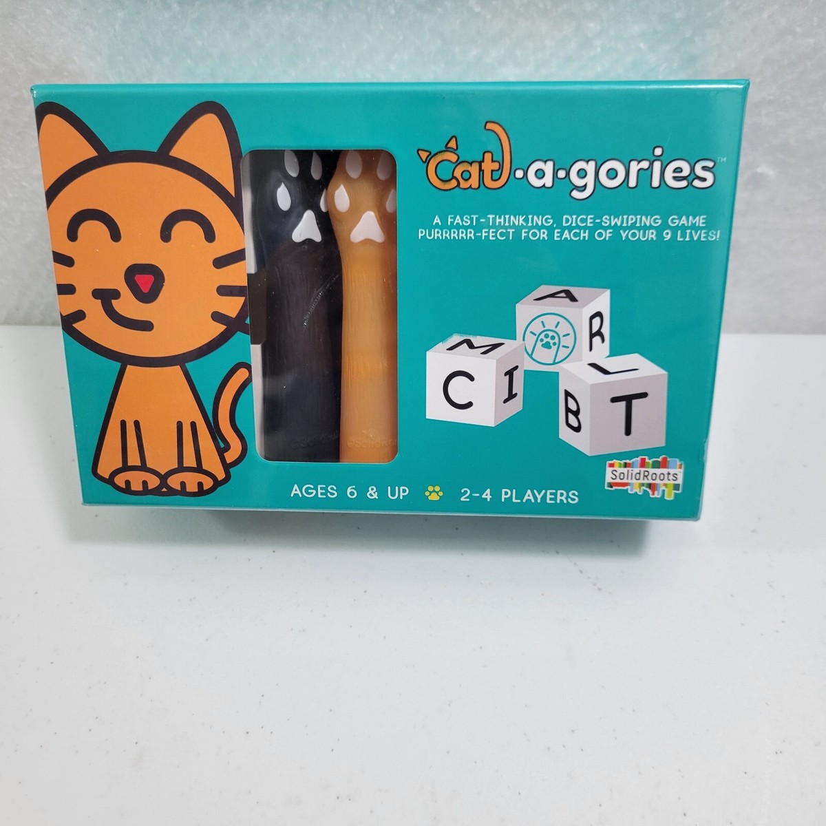 Solid Roots Cat-A-Gories a Fast Thinking Dice Swiping Game New