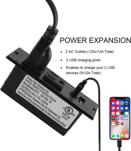 Conference Recessed Power Strip Socket with USB Ports,Table Power Strip,Desktop - Picture 3 of 12
