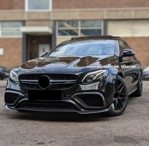 For 2018-2020 Benz E63 W213 Gloss Black Front Bumper Lip Spoiler BodyKits - Picture 5 of 9