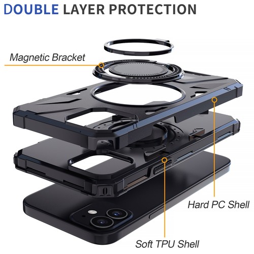 For Apple iPhone 11 Rugged Case Shockproof Magnetic Ring Stand Holder Cover - Picture 5 of 24