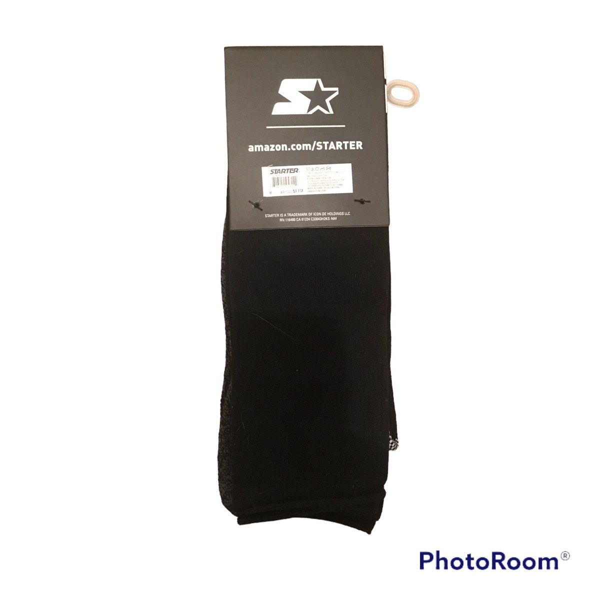 Ｕ Starter Unisex Adult Soccer Socks 2 Pair Pack Black/White Strips