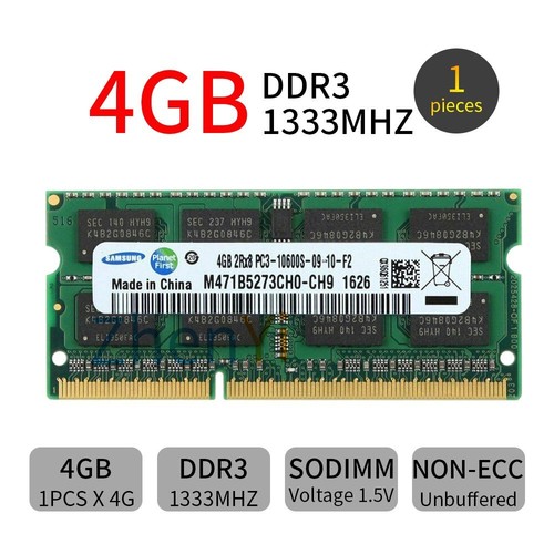 Per Samsung 4GB 2GB PC3-10600S DDR3 1333MHz 204Pin SODIMM Laptop RAM memoria IT - Picture 1 of 9