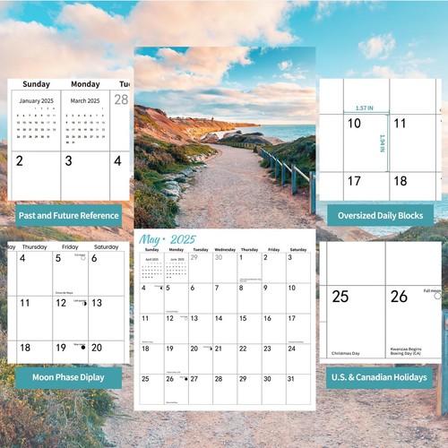 2025 Wall Calendar PATHWAYS | Hangable Wall Calendars | 12" x 24" (Open) | Thick - Picture 4 of 7
