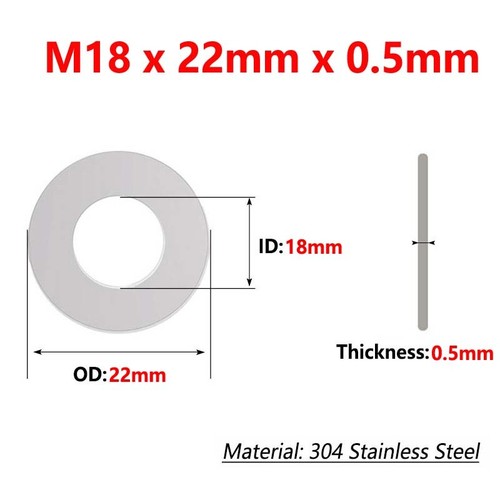 Stainless Steel Ultra Thin Flat Washer Ultrathin Shim Gasket Thickness 0.1-0.5mm - Picture 194 of 254