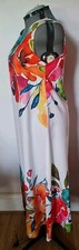 Unbranded Long Maxi Dress Women’s Size 1XL White Multicolor Floral Tropical NWOT