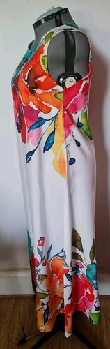 Unbranded Long Maxi Dress Women’s Size 1XL White Multicolor Floral Tropical NWOT - Picture 1 of 9