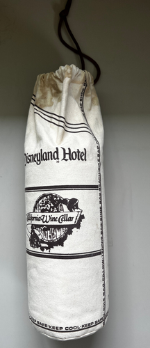 1977 VTG Disneyland Hotel CA Wine Cellar Bike Bag Pillow Tote Drawstring RARE