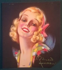 c1920s Calendar Top Adv Sample Blonde "Joan" R Wilson Hammell Pin Up Art
