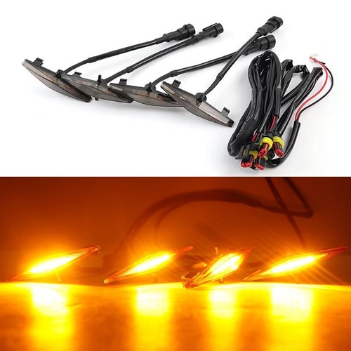 4pcs Front Grille Mesh LED Amber Light Raptor Style For TOYOTA 4RUNNER 2014-2019 - Picture 8 of 11