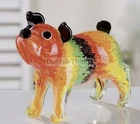 Murano Art Glass X BIG 24cm 20th Century French Bully Dog Sculpture & Label