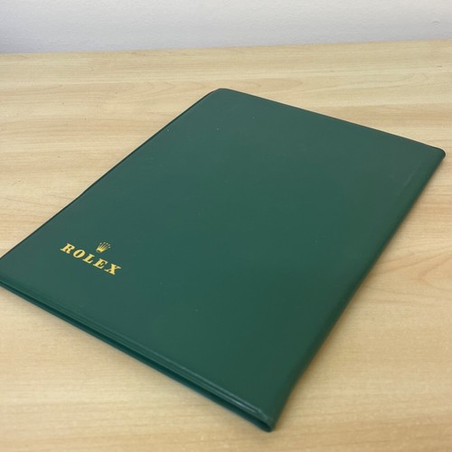 Genuine Rolex Green Notepad Folder Faux Leather With Pad - Excellent Condition - Picture 11 of 12