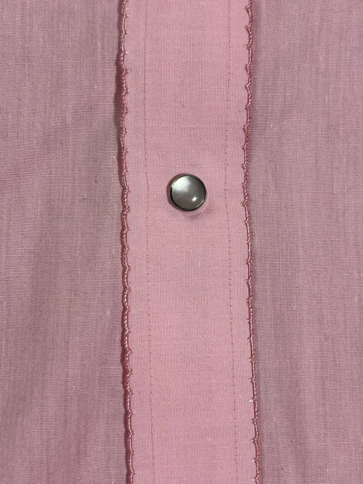 De colección 70 H Bar C Prensa Perm California Ranchwear Rosa Perla Snap 17.5/33 EE. UU. Foto 2 de 4