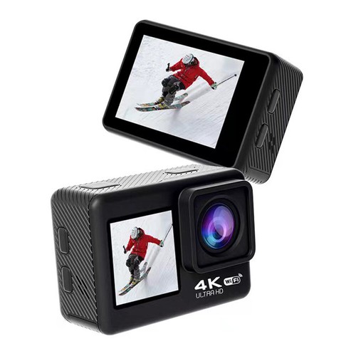 4K 30FPS 16MP WiFi Action Video Cam 170°Weitwinkelobjektiv 2,0 + 1,4 Zoll Dual-B - Bild 11 von 12