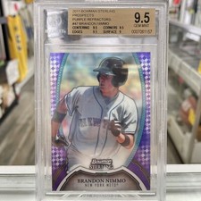 2011 Bowman Sterling Brandon Nimmo Purple # /10 BGS 9.5 Rookie RC Mets