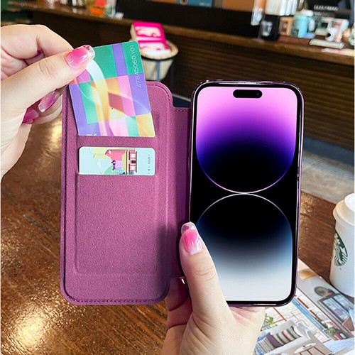 Luxury Wireless Charge Grid Leather Card Cover Case For 16 15 14 13 12 Pro Max - Picture 10 of 40