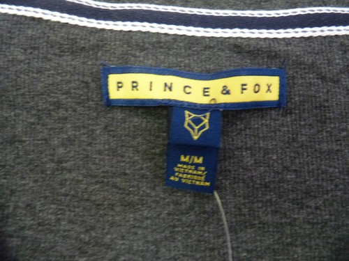Prince & Fox Women's Gray V-neck Long Sleeve Ribbed Shirt Size Medium NWT - Picture 3 of 7