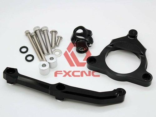 Black Fit Kawasaki Z800 2013-2015 CNC CNC Steering Damper Mounting Bracket Kit - Picture 5 of 5
