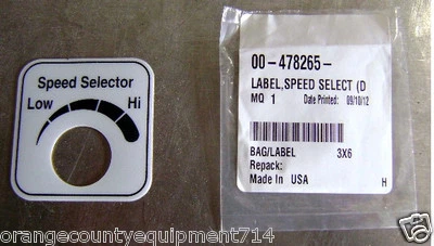 NEW 2912 Hobart Automatic Slicer 2912 00-478265 Speed Control Sticker 1509 Label