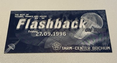 Flashback 1996 Tarm Center Bochum Flyer Rave Techno Mason Taucher