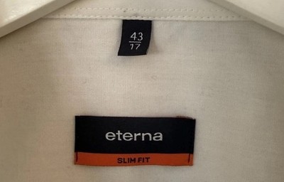 Eterna men's shirt, 41 long sleeve, solid cream white, modern slim fit