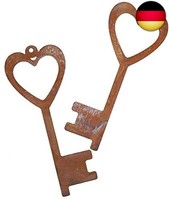Rostikal 2Er Set Rost Deko SchlüSsel Mit Herz 15 X 6 Cm Gartendeko Vintage