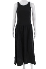 COS Women Tank Dress Black Cotton Knee-Length Sleeveless Size S