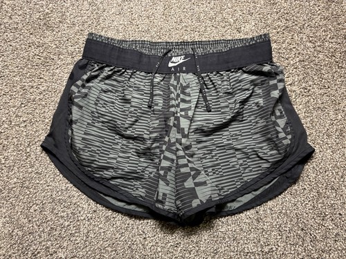NIKE Air Tempo Running Shorts Womens XL Black Dri-FIT Graphic Print CZ9400