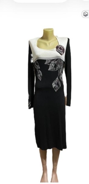 Women Philippe Carat Dress Black Viscose 40 / L /