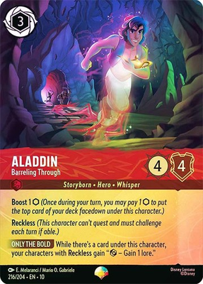 #ad #ad Lorcana RAINBOW FOIL Aladdin Barreling Through Epic Whispers in the Well $2.99