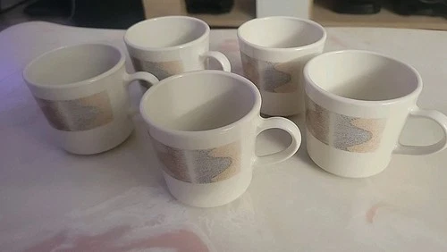 Lot Of 5 Vintage Corning Corelle MIRAGE Coffee MUGS Cups 80’s Southwestern Aztec