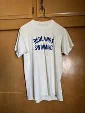 VINTAGE 1970s Redlands California CA Highschool Swimming Shirt
