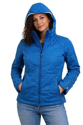 Outdoor Research Women s Uberlayer Hooded Jacket   Polartec Alpha   Gray/Blue 