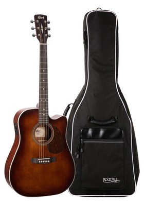 Cort MR500E BR Dreadnought Westerngitarre Set Tonabnehmer Brown Burst Gigbag Bag