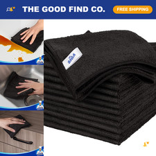 Streak-Free Microfiber Cleaning Cloths - 12 Pack, Ultra-Absorbent Towels for Hom