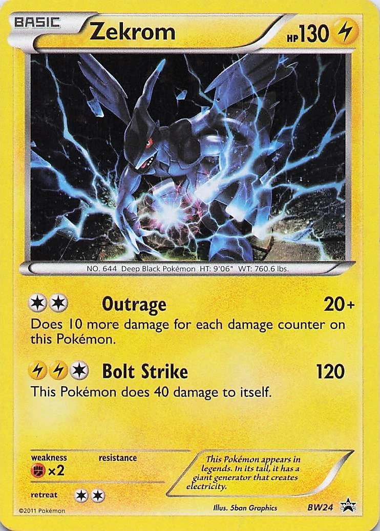 Zekrom - BW24 Holo Promo 2011 Black And White Promo Pokemon LP