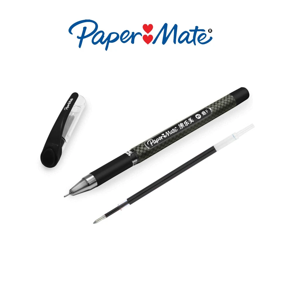 PAPER MATE Papermate Ink Joy Rollerball Gel Pen + Black Ink Refills 0.5mm Nib