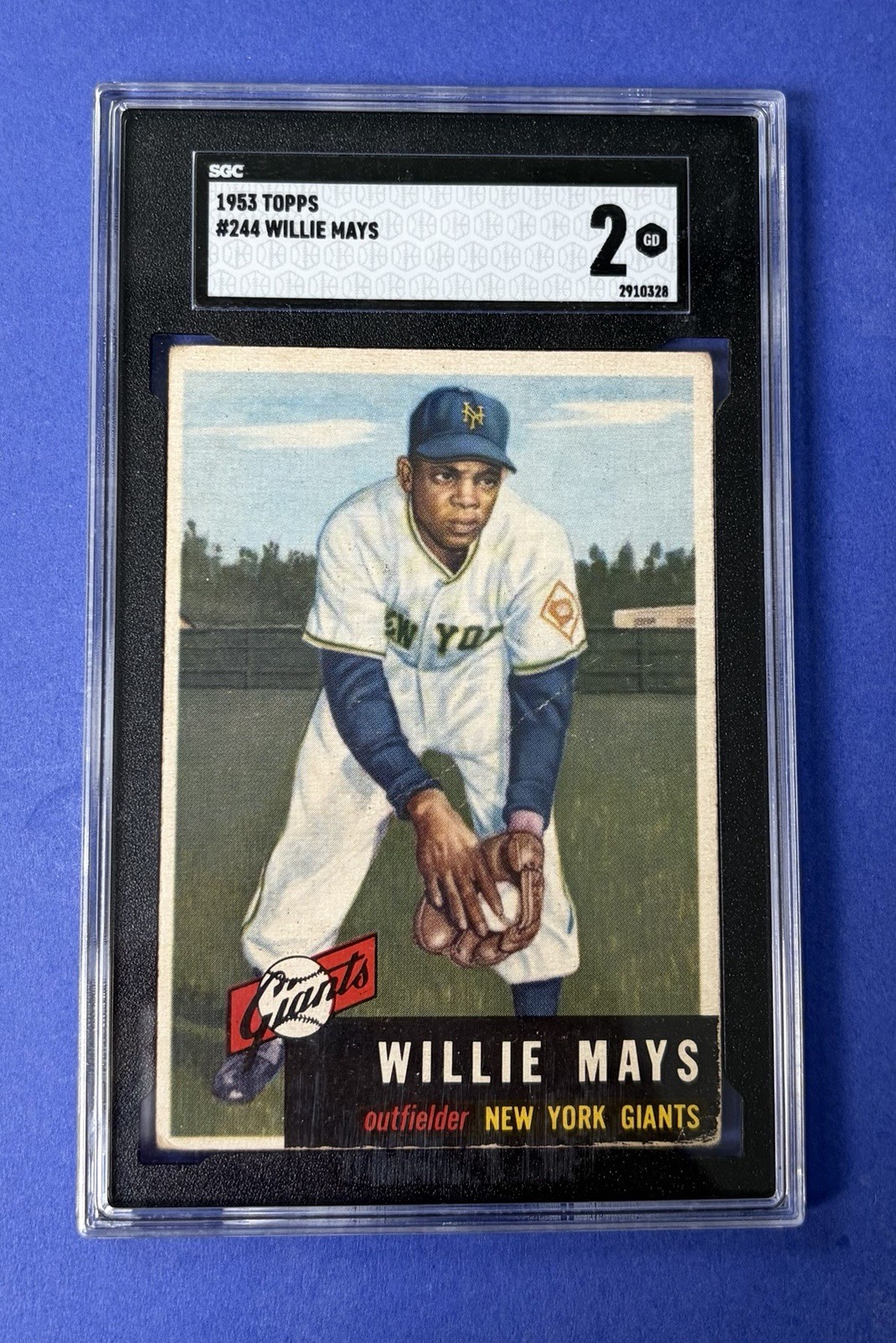 1953 Topps #244 Willie Mays New York Giants SGC 2 GD